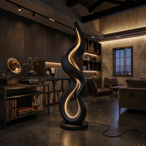 Contemporary Wave Lamp With Table For Living Room