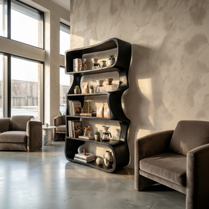 Organic Wooden Bookshelf For Home Storage Display