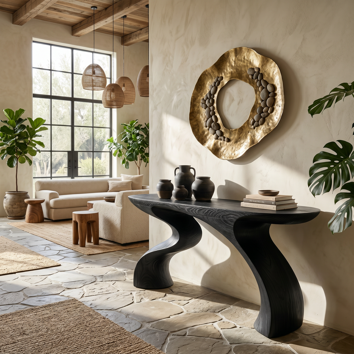Mid Century Sculptural Accent Table For Lounge Interior Area