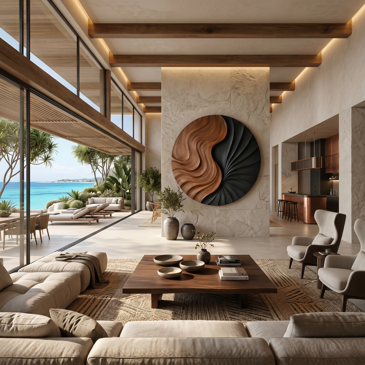 Contemporary Statement Wall Art For Open Living Interior