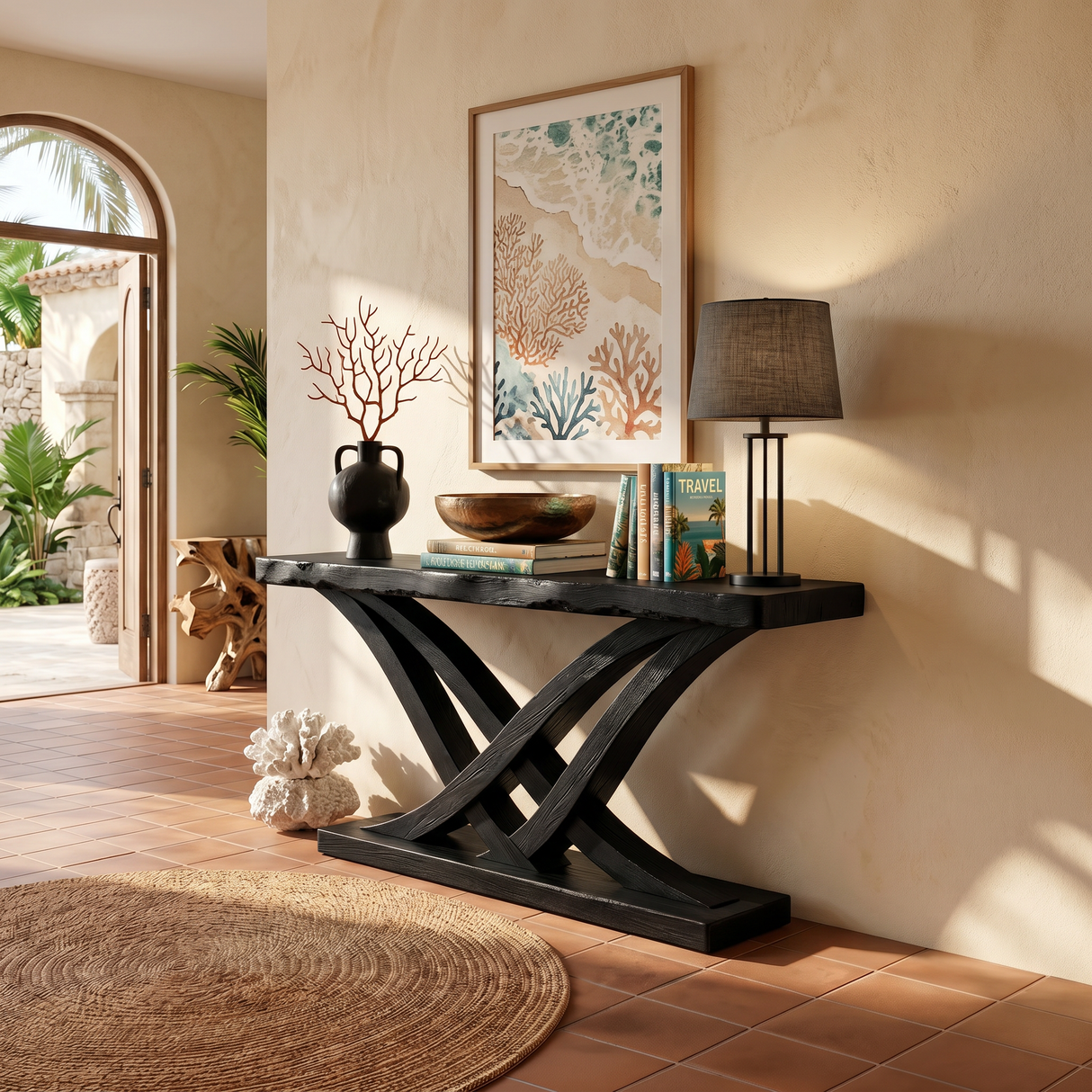 Organic Branch Base Console Table Contemporary Entryway