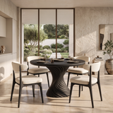 Contemporary Dining Table With Spiral Pedestal For Family Dining Room