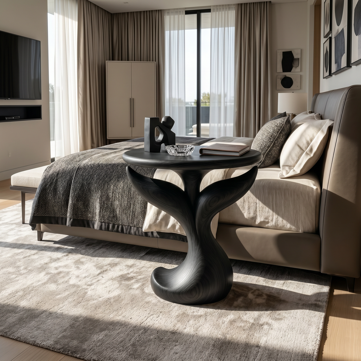 Biomorphic Leaf Side Table Entertainment Lounge