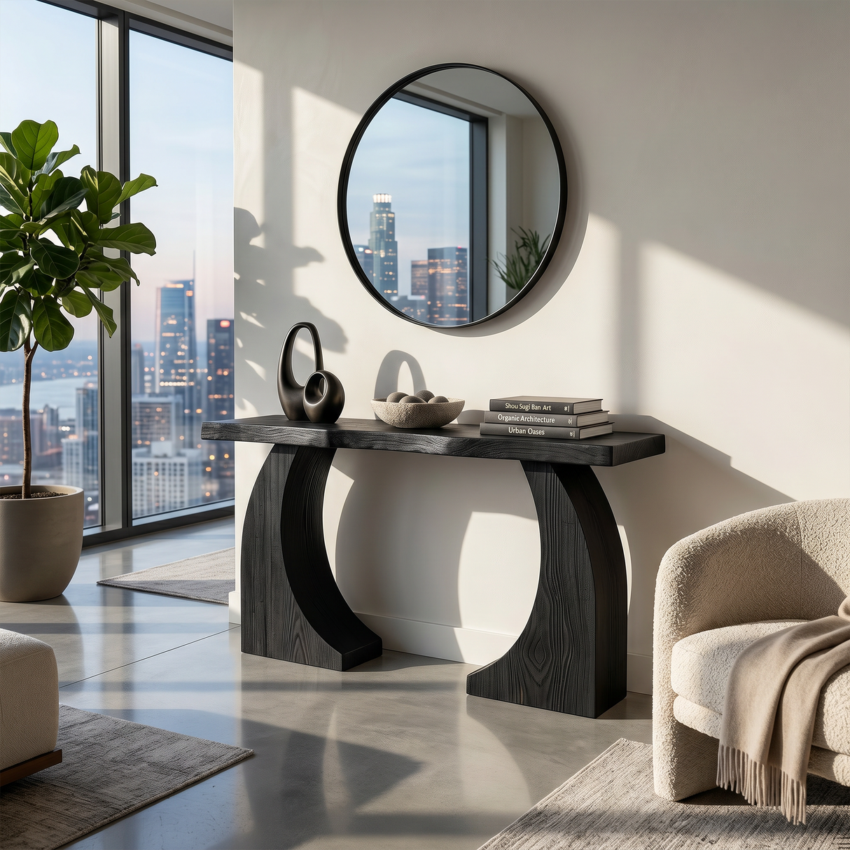 Handcrafted Wood Console Table For Coffee Bar Styling