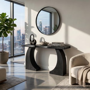 Handcrafted Wood Console Table For Coffee Bar Styling