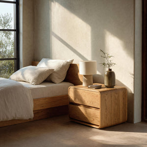 Modern Nightstand With Rounded Edges For Bedroom