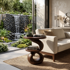 Modern Sculptural Side Table Outdoor Lounge