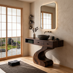 Contemporary Sculpted Vanity For Modern Bathroom Interior