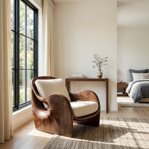 Elegant Natural Wood Chair For Modern Living Room
