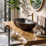 Solid Wood Sink Farmhouse Look For Bathroom Vanity Decor
