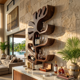 Farmhouse Wall Wine Rack For Apartment Bar Display Feature