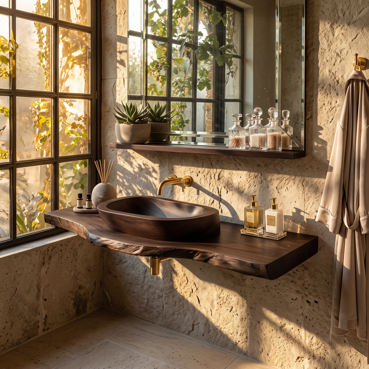 Handcrafted Vanity With Storage For Bathroom Design
