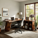 Minimalist Wooden Desk With Storage For Home Workspace