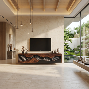 Handcrafted TV Console For Cozy Living Space