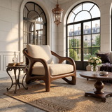 Modern Organic Wooden Armchair Grand Entryway