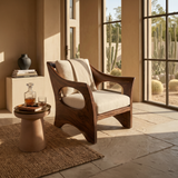 Sculptural Wooden Rocking Chair Modern Villa Interior