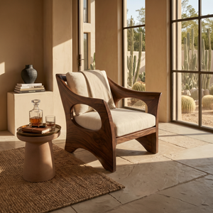 Sculptural Wooden Rocking Chair Modern Villa Interior