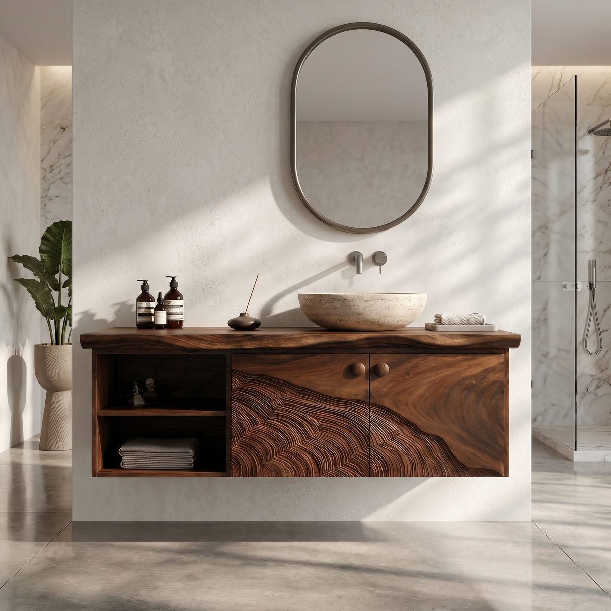 Rustic Wood Vanity Luxury Ensuite Bathroom