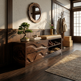 Japandi Shoe Storage Cabinet For Entryway Mudroom Nook Placement