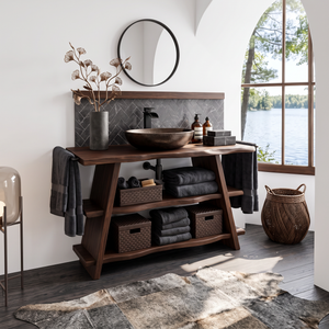Rustic Vanity With Drawer For Compact Bathroom Spaces
