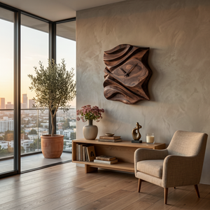 Contemporary Wooden Wall Clock For Bedroom Accent