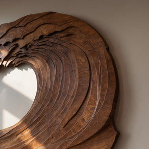 Organic Carved Wave Wall Art Above Sofa For Living Room