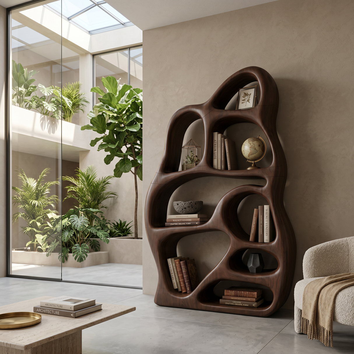 Minimalist Display Bookcase For Contemporary Lounge Area