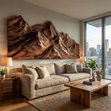 Artistic Wood Wall Art Layers Mountain Design For Living Room