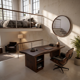 Luxury Executive Desk With Live Edge Top For Classic Home Office
