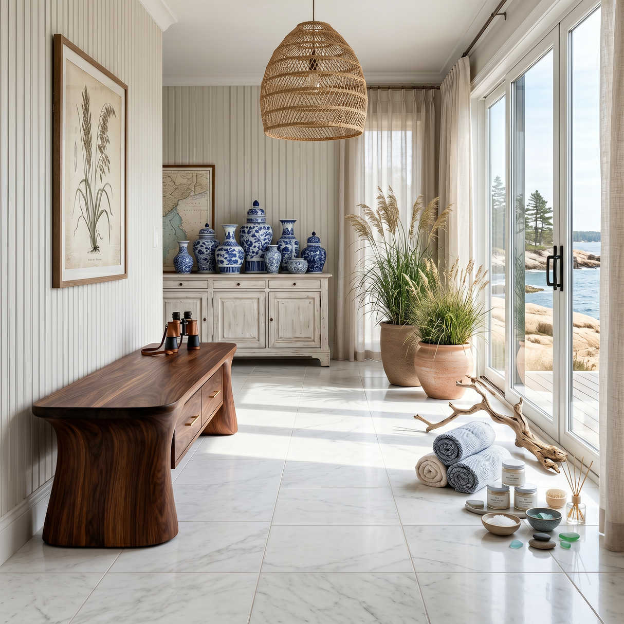 Minimalist Arched Base Bench For Foyer Interior Space