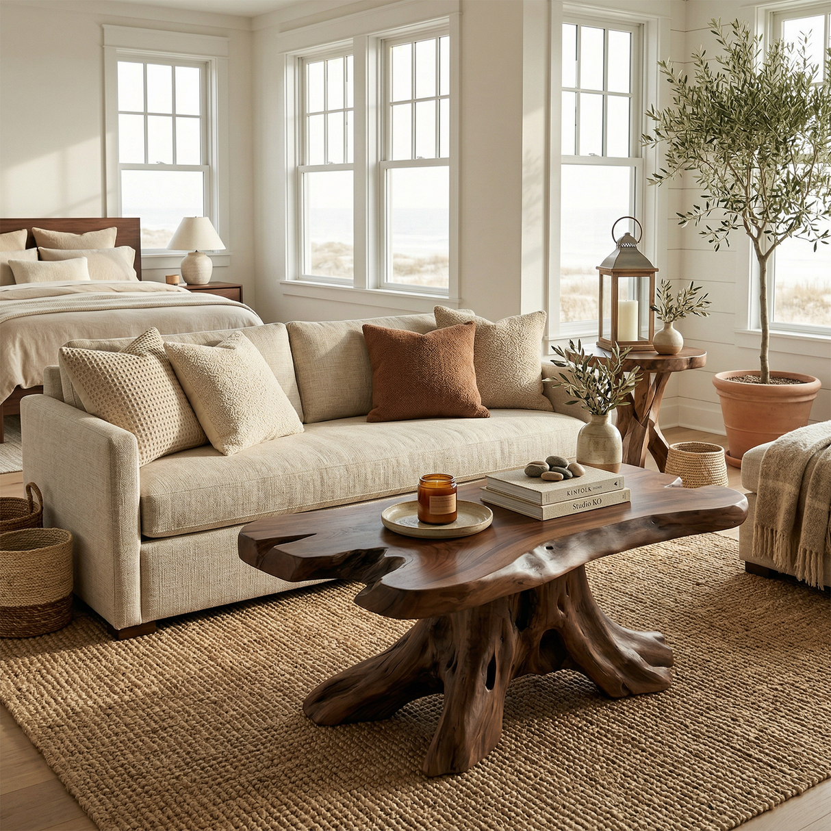 Rustic Root Coffee Table For Living Room