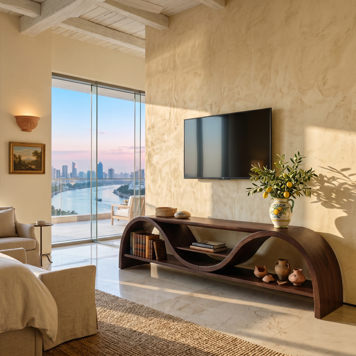 Contemporary Organic TV Stand For Entertainment Interior
