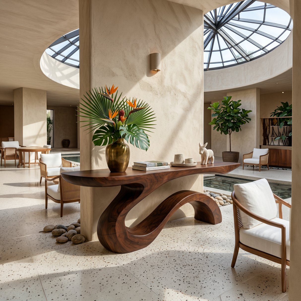 Contemporary Organic Accent Table For Open Living Space