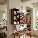 Scandinavian Wave Front Storage Cabinet Guest Suite