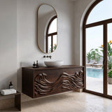 Luxury Ocean Wave Floating Bathroom Vanity For Modern Bathroom