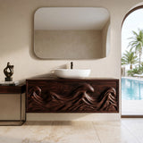 Contemporary Ocean Wave Wooden Bathroom Vanity For Luxury Bathroom