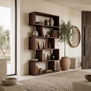 Modern Bookshelf Open Storage Display For Living Room