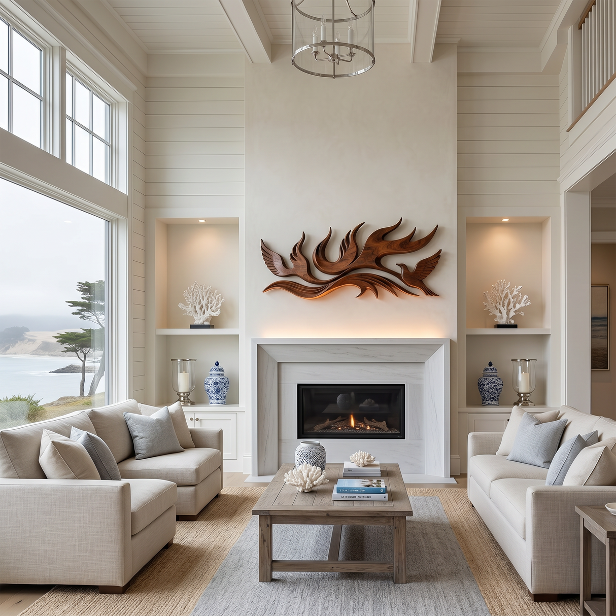 Scandinavian Contour Wall Decor For Lake House Interior