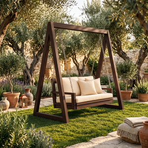 Luxury Wooden Swing Sofa Water Garden Retreat
