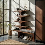 Japandi Shoe Organizer Rack For Entryway Foyer Storage Section