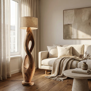 Modern Twisted Wooden Floor Lamp For Living Room