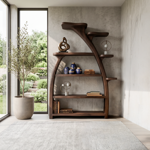 Organic Wooden Bookshelf Tree Inspired For Living Room
