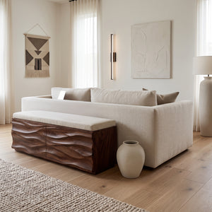 Modern Wave Storage Bench For Home Decor