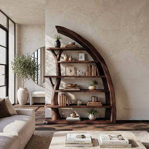 Modern Asymmetrical Tree Bookshelf Open For Contemporary Interior