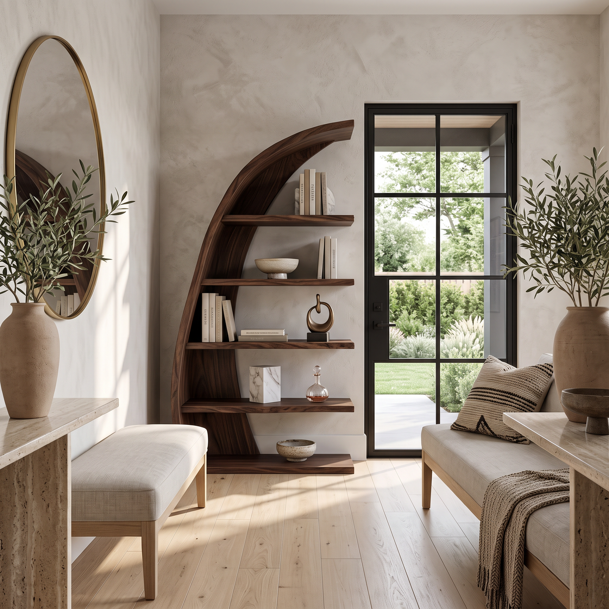 Organic Tree Open Bookshelf For Luxury Living Room