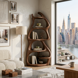 Modern Wooden Freeform Bookcase For Living Room Decor