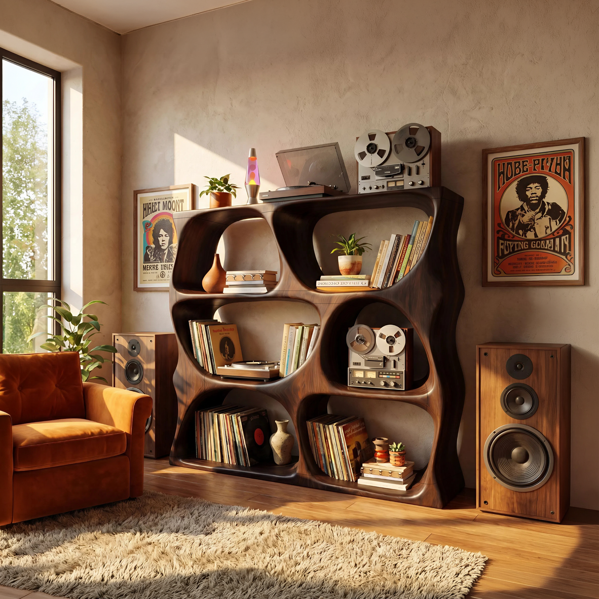 Modern Decorative Bookcase Storage Organizer For Living Room Space