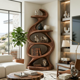 Organic Sculptural Flow Bookcase For Contemporary Home