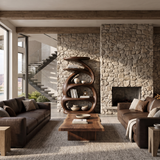 Organic Curved Bookcase For Modern Home