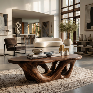 Sculptural Coffee Table With Open Loop Base For Luxury Living